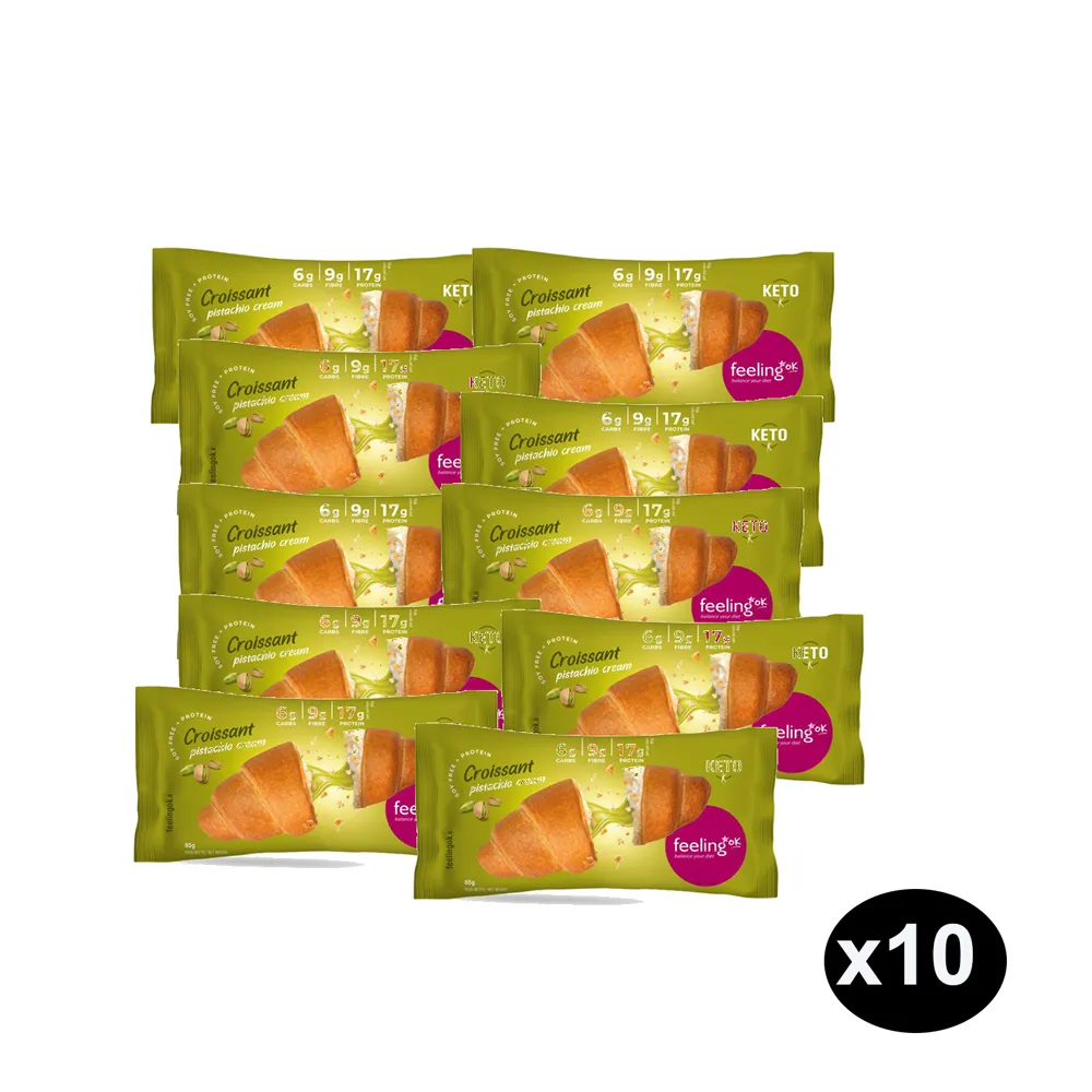 Kit Risparmio 10 Cornetti Cheto Ripieni al Pistacchio Senza Rinunce