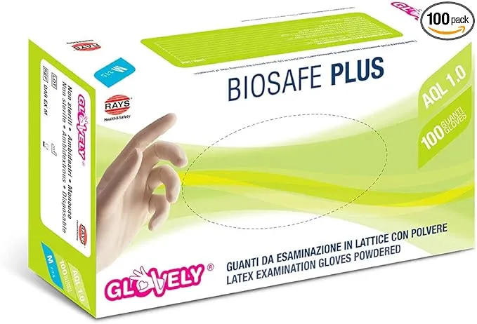 GUANTI LATTICE CON POLVERE BIOSAFE PLUS xl