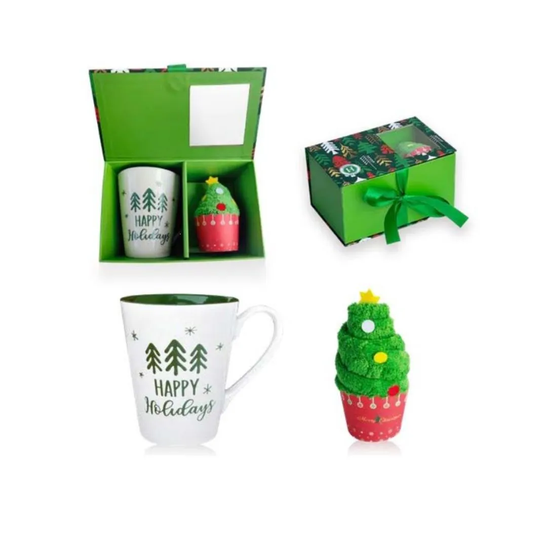 Christmas box Happy Holidays Mug 400ml e Tovaglietta – Himalaya - immagine 2