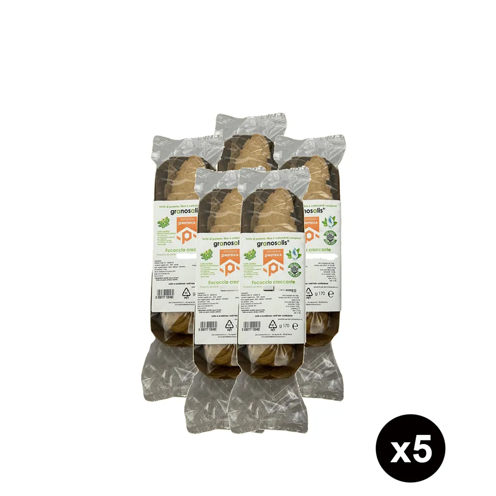 Box risparmio 5 focacce croccanti low carb dolci al gusto biscotto