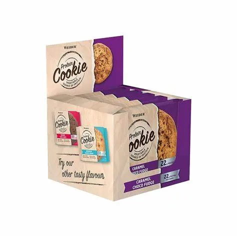 12 Biscotti proteici al caramello con gocce di cioccolato Caramel Choco Weider