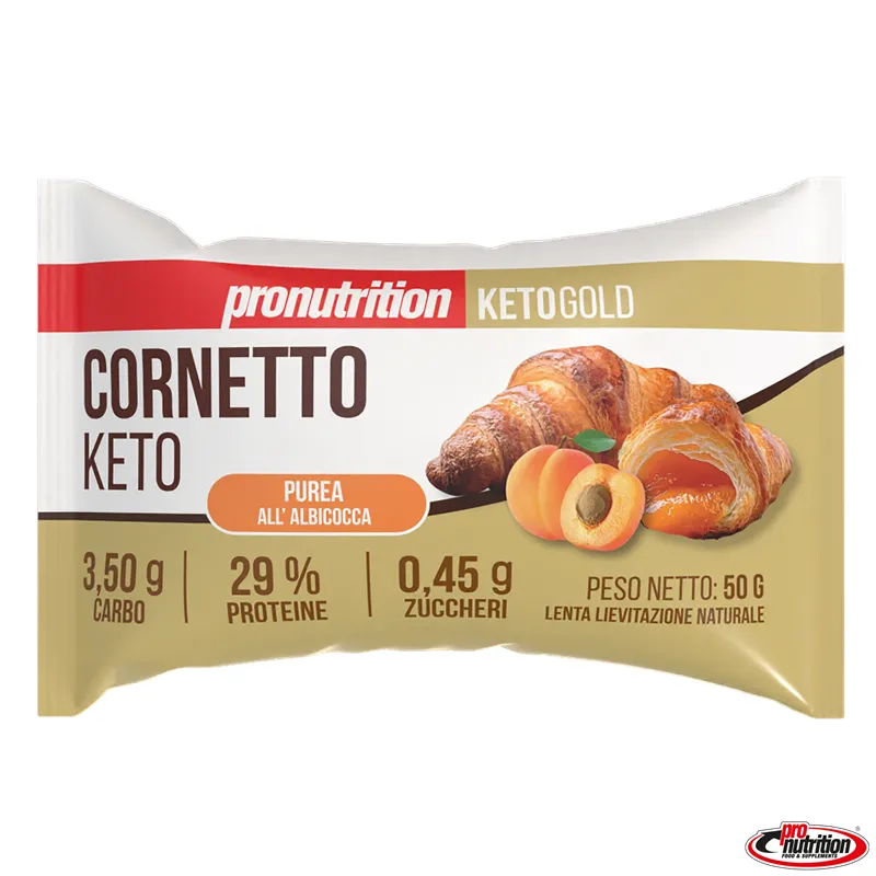 Cornetto keto ripieno marmellata all’albicocca Pro Nutrition