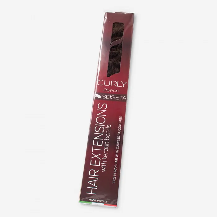 Keratin/Fusion Curly Hair Extensions (25pcs) ITEM: Perfect Curly 2002VNR - immagine 3