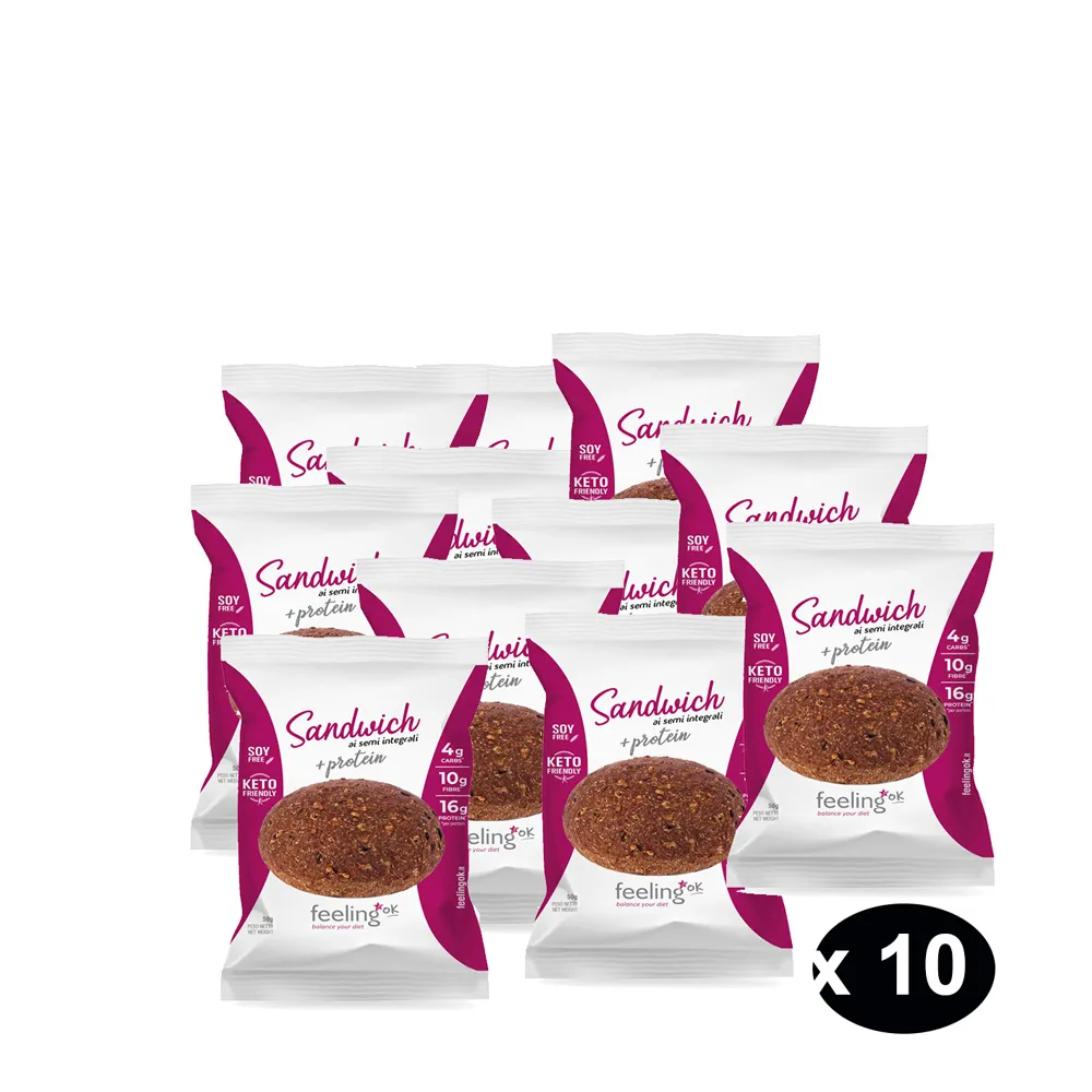 Kit risparmio 10 panini ai semi integrali Feeling ok