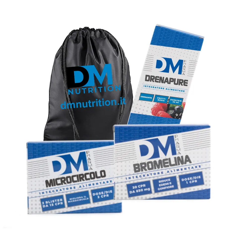 Kit 10 Gambe leggere Microcircolo, Bromelina e Drenante-DM Pharma