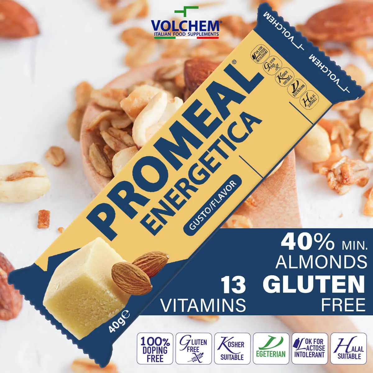 Box 25 Barrette energetica alle mandorle Volchem - immagine 2