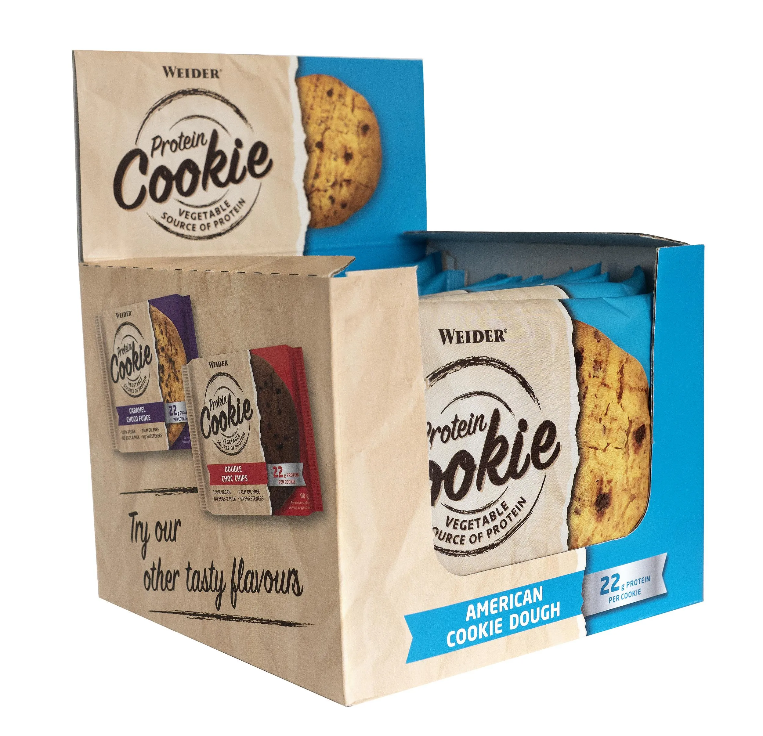 12 American Cookie ricchi di proteine con gocce di cioccolato Weider