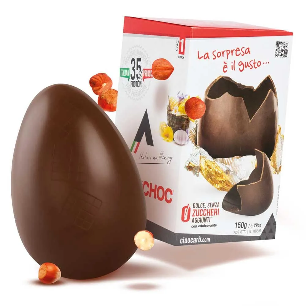 Uovo di Pasqua Chetogenico al Cioccolato e Nocciola Senza Zuccheri