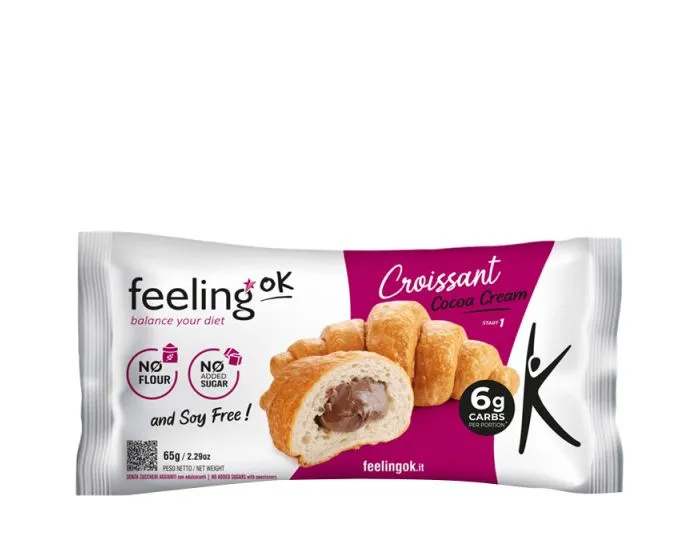 Cornetto proteico ripieno al cioccolato ideale per dieta chetogenica Feeling Ok