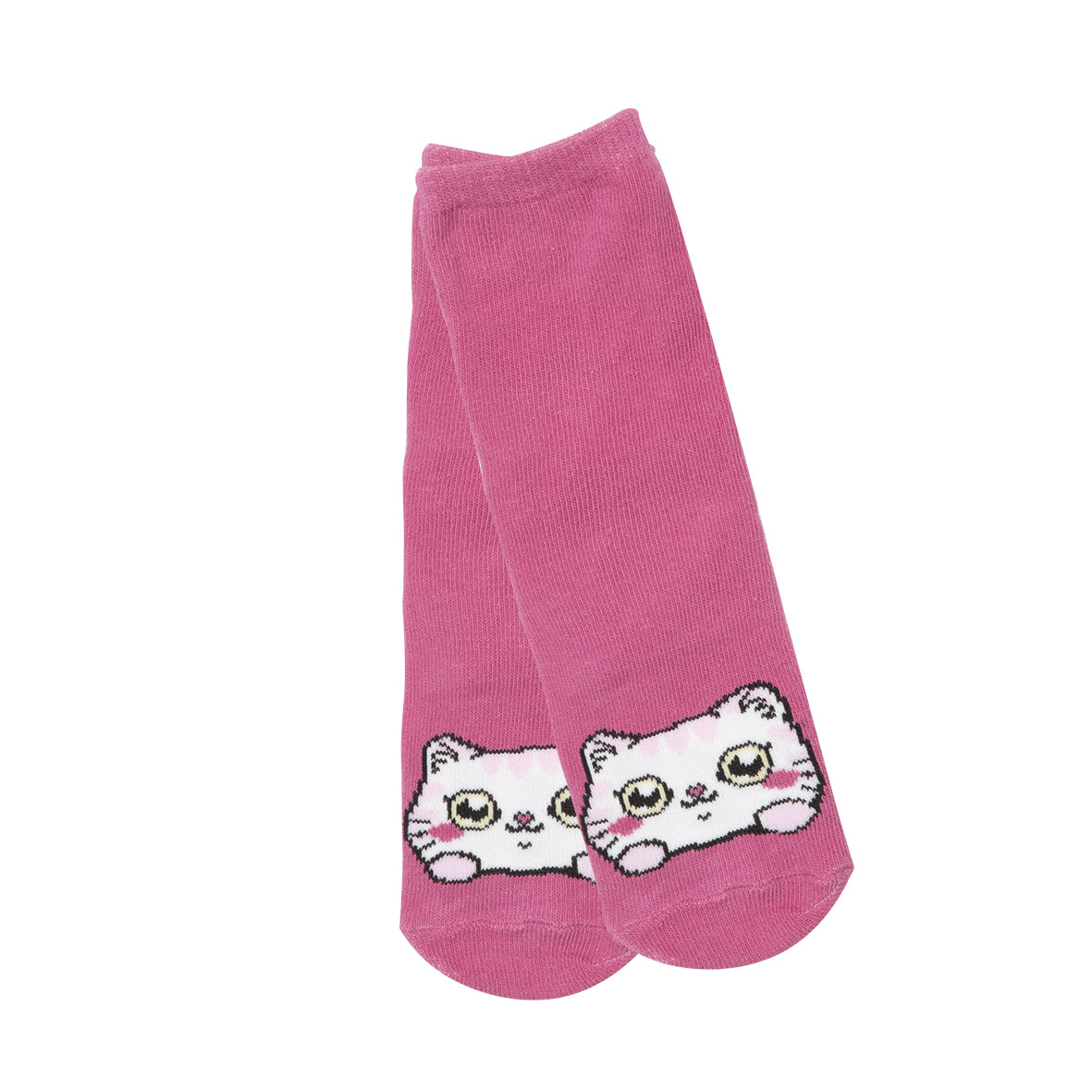 Set 2 paia di calze antiscivolo bimba rosa con gattino