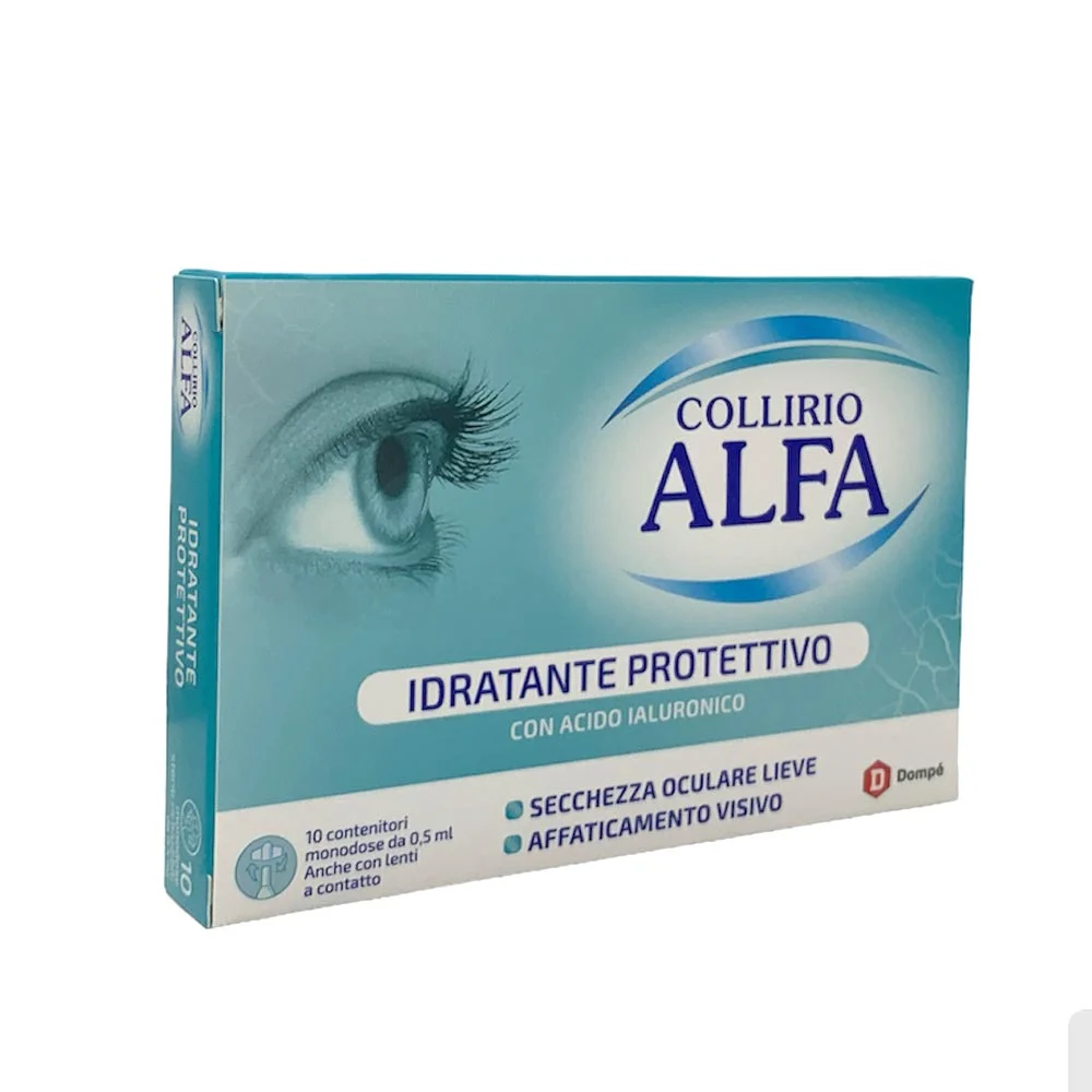 Collirio Alfa idratante protettivo – 10 contenitori monodose da 0,5ml 1+1 omaggio