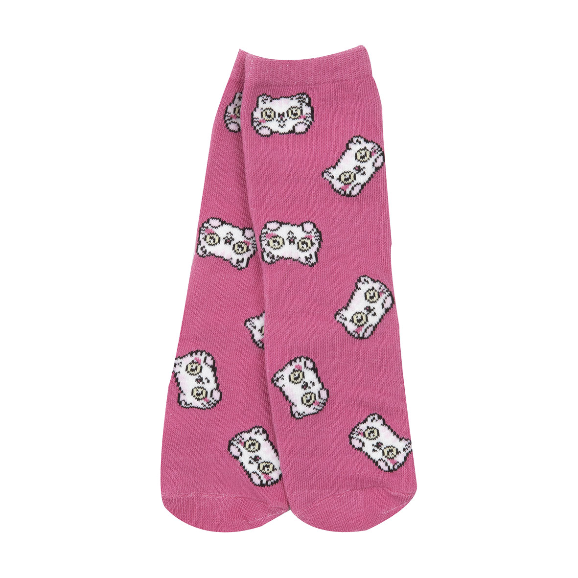 Set 2 paia di calze antiscivolo bimba rosa con gattino - immagine 3
