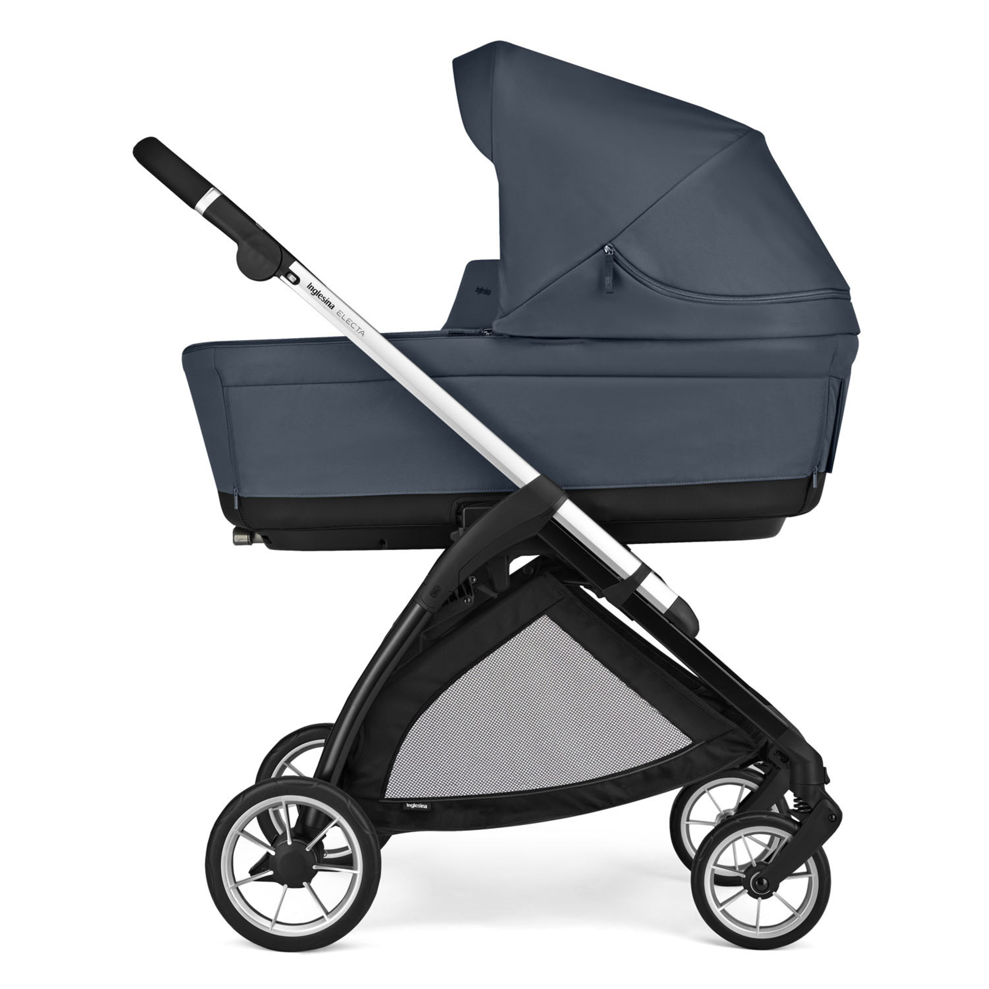Electa system quattro colore hudson blue con telaio silver black e seggiolino darwin infant recline – inglesina - immagine 2