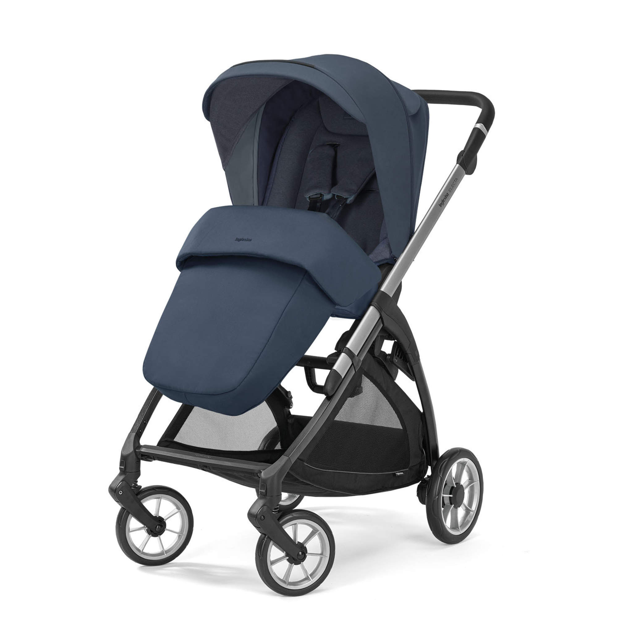 Electa system quattro colore hudson blue con telaio silver black e seggiolino darwin infant recline – inglesina - immagine 5